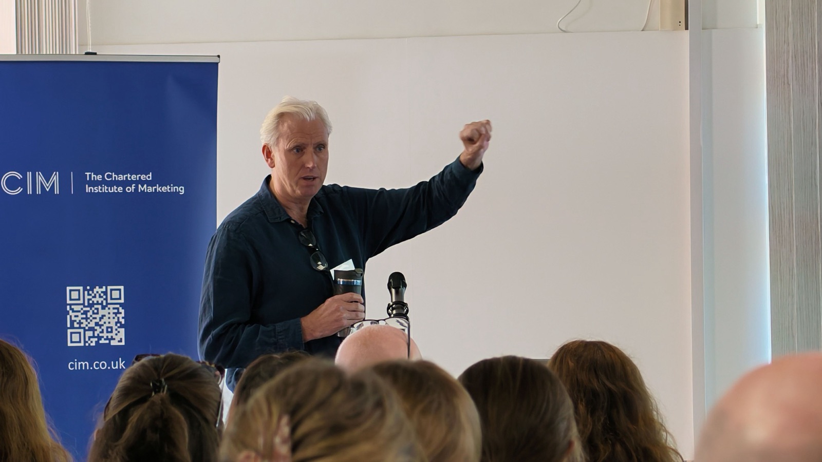 Tim Bond making a point to the audience at CIM